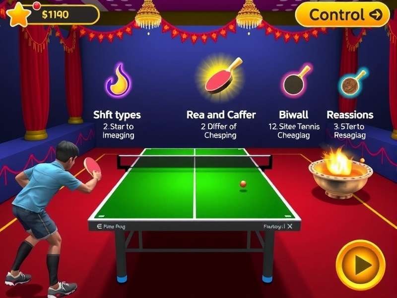 Indian Ping Pong Star gameplay screenshot showing realistic table tennis action